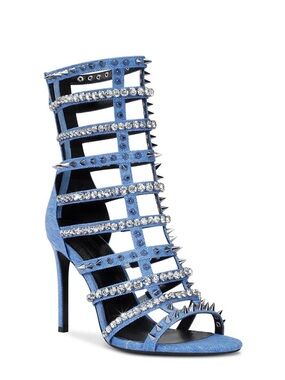 Jennifer Le Denim Razor Heel Sandal